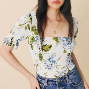 Reformation Constance Top Size 6 In Riviera Print Floral NWT